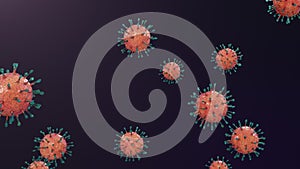 Abstract digital viral infection, causing chronic disease. Outbreak coronavirus COVID-19. Spread of virus. Hepatitis