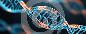 Abstract digital visualization of epigenetics with a holographic DNA structure, biotechnology, futuristic science photo