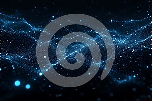Abstract Blue Digital Wave Network