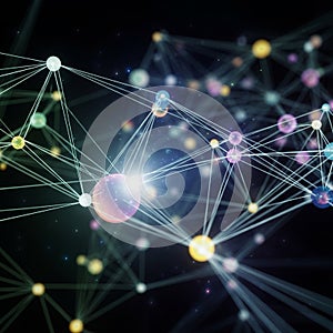 Abstract digital visualization of a neural