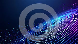 Abstract Digital Vortex of Glowing Particles