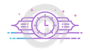 Abstract Digital Watch Interface Lines Design, vector design Generative AI