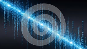 Abstract digital wave with binary code