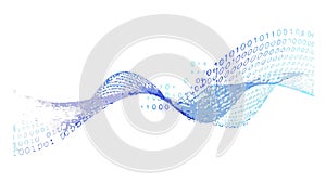 Abstract Digital Wave of Binary Code, Technology Flow, vector design Generative AI