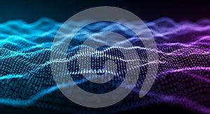 Abstract digital wave with blue and purple gradient