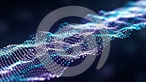 Abstract Digital Wave of Connected Data Points