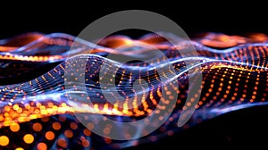 Abstract Digital Wave, Connection Grid Structure Background