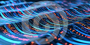 Abstract Digital Wave Data Stream Visualization Futuristic Technology Background