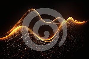 Abstract digital wave. Dynamic wave of glowing particles. Data technology background Generative AI