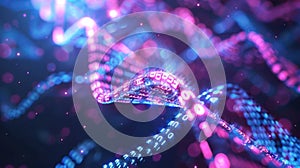 Data Stream Helix: Abstract Digital Information Flow with Binary Code