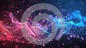 Abstract Digital Wave with Network Connections, Generative AI