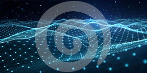 Abstract digital wave, network structure, technology background