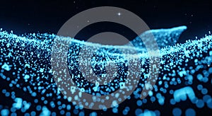 Abstract Digital Wave with Numbers