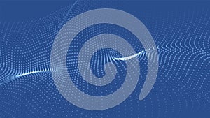 Abstract digital wave of particles. Futuristic point wave. Technology background vector. 3D rendering.