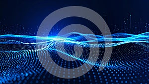 Abstract digital wave pattern in blue, representing data flow and technology.