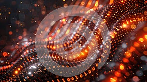 Abstract Glowing Digital Binary Code Background with Data Stream