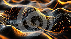 Abstract digital wave surface forming data network lines