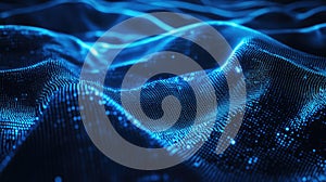 Abstract digital wave surface forming data network