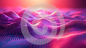 Abstract digital wave surface forming data visualization