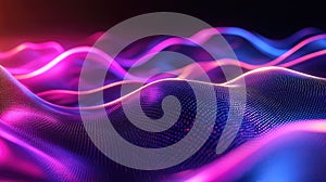 Abstract digital wave surface forming data visualization