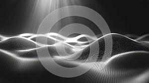 Abstract digital wave surface forming particles background