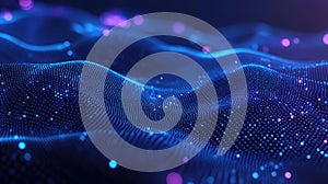 Digital particles forming wave pattern visualizing data flow