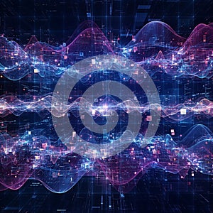 Abstract Digital Waveform Background