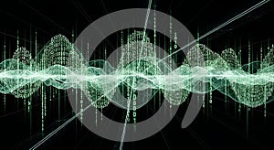 Abstract Digital Waveform with Binary Code Data Flow