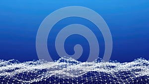 Abstract Digital Waveform on Blue Background