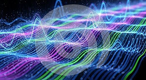 Abstract Digital Waveform and Data Flow
