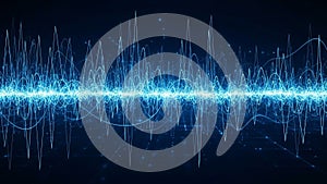 Abstract digital waveform on futuristic tech background for data visualization