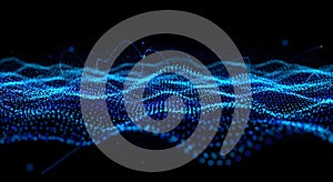 Abstract Digital Waveform Visualization - A Dynamic Blue Data Flow