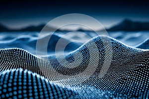 Abstract Digital Waveforms - Futuristic Technology and Data Visualization Design Generative AI