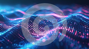 Abstract Digital Waves - A Futuristic Visualization of Data Flow