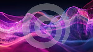 Abstract digital waves visualizing network data flow