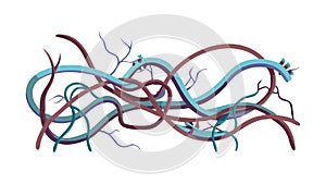 Abstract Digital Wiring: Complex Network Connections, vector design Generative AI
