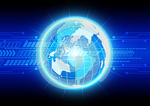Abstract digital world technology concept. illustration