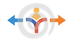 Abstract directional arrows, complex pathway symbol, vector design Generative AI