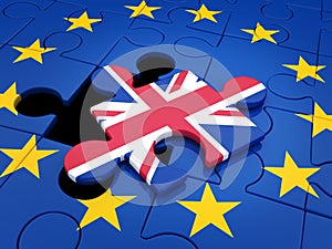 Abstract disintegration Euro union and Britain photo