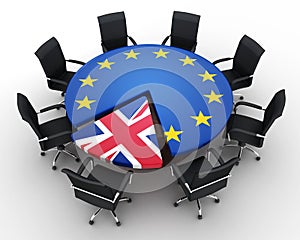 Abstract disintegration Euro union and Britain photo