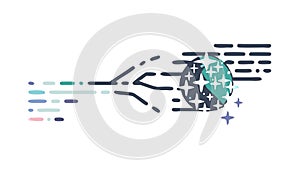 Abstract Dissolving Particles, Digital Transformation Effect, vector design Generative AI