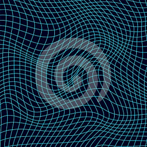 Abstract distorted wireframe wave. Vector curve surface background. Technology grid pattern. Mesh wave