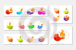 Abstract Diwali diya header set