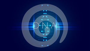 Abstract dna circuit board concept artificial intelligence dna editing helix on blue background futuristic modern high tech