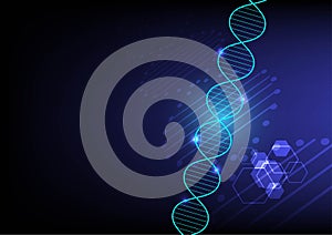Abstract DNA design on technology background