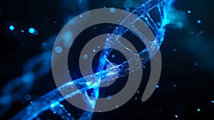 Abstract DNA Model on Blue Background