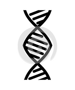 Abstract DNA strand symbol. Isolated on white background. Vector concept illustration.