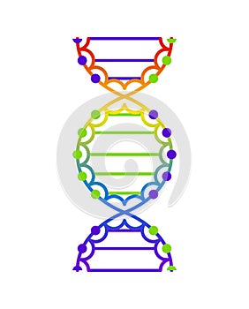 Abstract DNA strand symbol. Isolated on white background. Vector concept illustration.