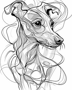 Abstract Dog Illustration for T-Shirt Design or Outwear photo