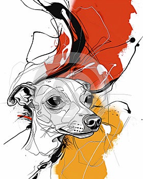 Abstract Dog Illustration for T-Shirt Design or Outwear photo